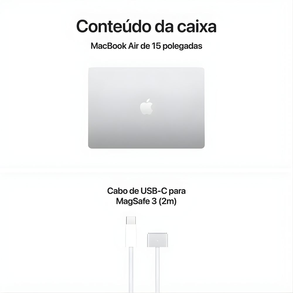 MacBook Air M5 15″ é poderoso? Análise técnica completa + explicação simples 7 MacBook Air M5 15 polegadas em acabamento prata com parte traseira em alumínio vista superior