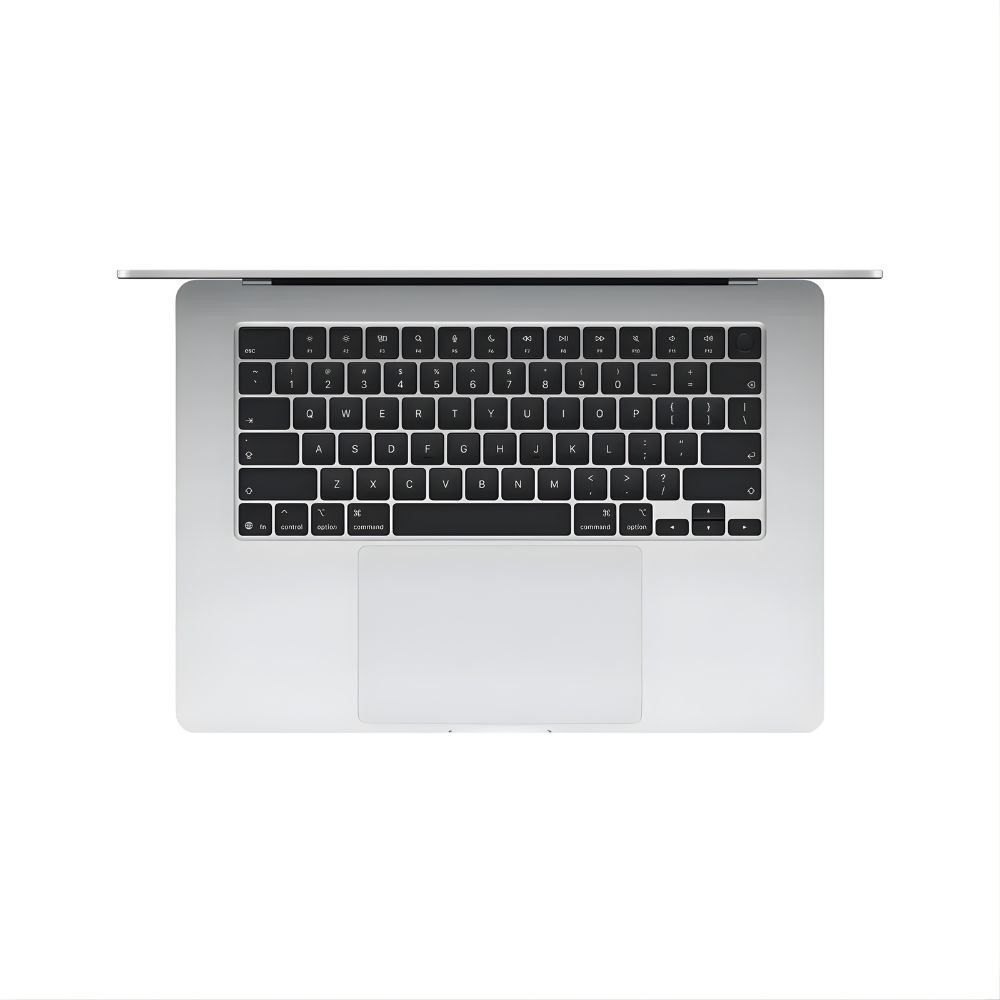 MacBook Air M5 15″ é poderoso? Análise técnica completa + explicação simples 6 MacBook Air 15 polegadas M5 em acabamento prata com teclado e trackpad vistos de cima