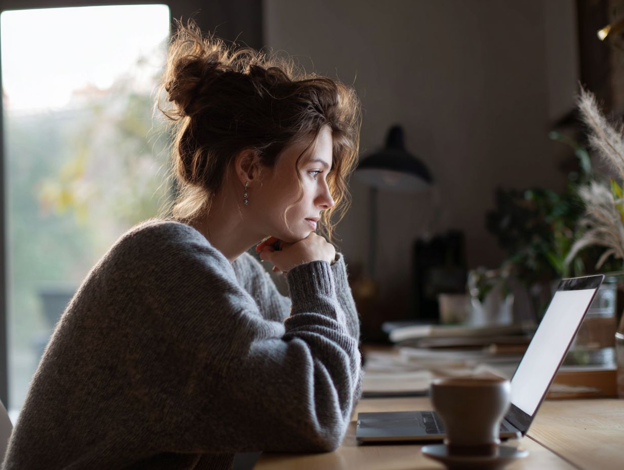 Mulher trabalhando de casa no laptop como assistente virtual em ambiente tranquilo de home office