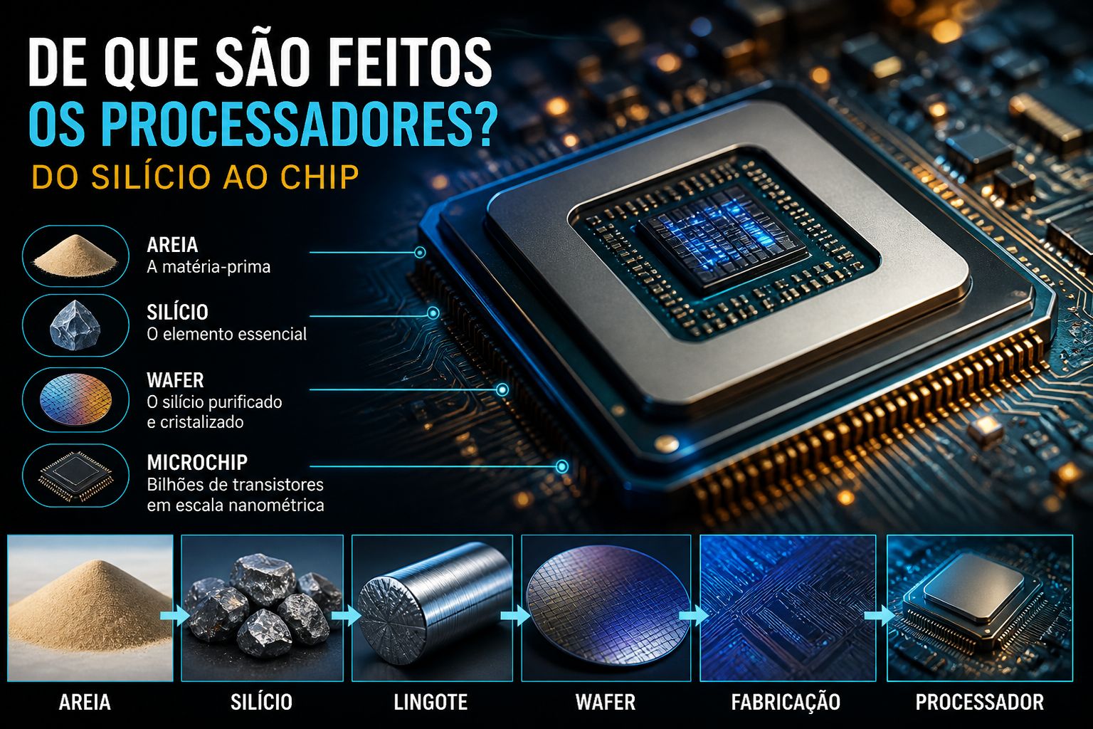 De que são feitos os processadores (silício ao chip)