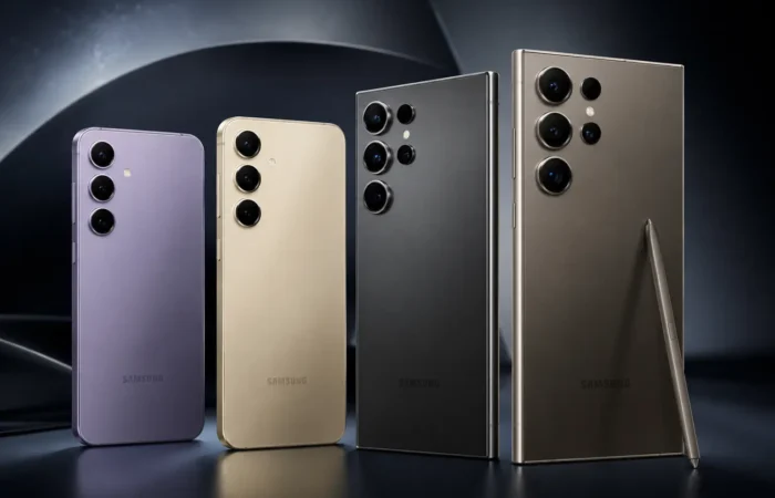 Galaxy S: quais linhas existem, quais são as diferenças e como a Samsung segmenta sua linha premium 18 Linha de smartphones Samsung Galaxy S em diferentes versões premium, incluindo modelos compactos, Plus e Ultra com múltiplas câmeras, acabamento metálico e S Pen, representando a evolução da linha Galaxy S da Samsung.