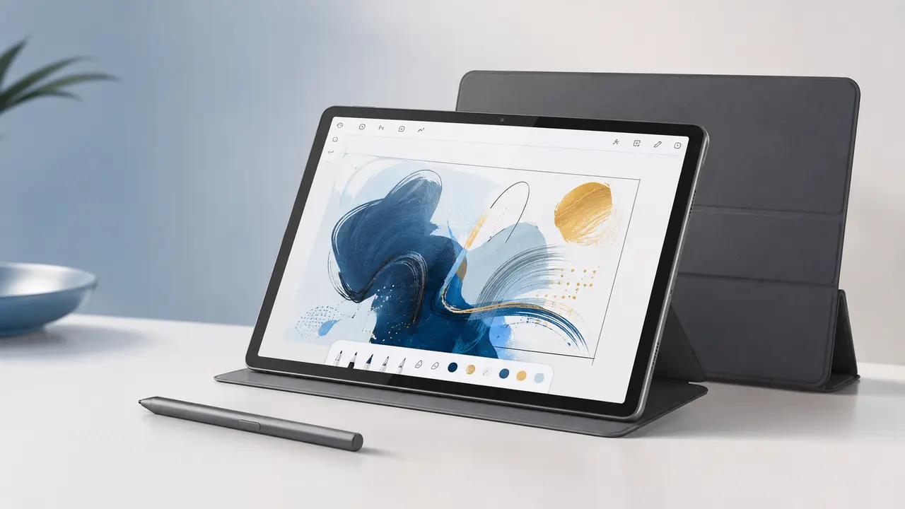 Tablet Lenovo Idea Tab de 11 polegadas com caneta e capa cinza